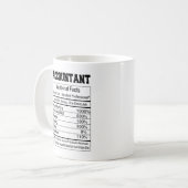 Accountant Nutrition Facts Coffee Mug (Devant gauche)