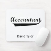Accountant sportstijl tekst muismat (Met muis)