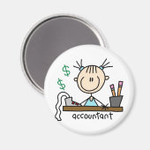 Accountant Stick figuur magneet (Voorkant / Achterkant)