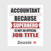 Accountant Superhero Novelty Sticker (Vel)