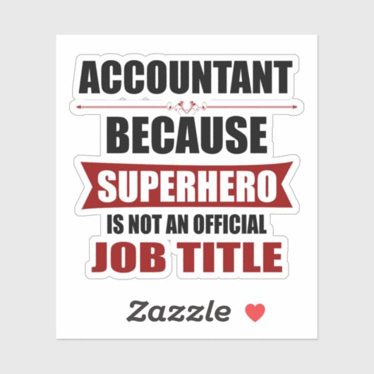Accountant Superhero Novelty Sticker (Vel)