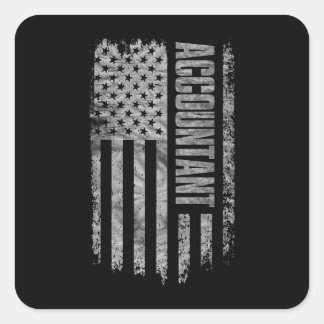 Accountant USA Flag Distressed design Vierkante Sticker