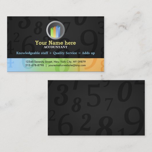 Accountant-visitekaartjes Visitekaartje (Voorkant / Achterkant)