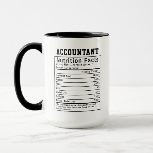 Accountant Voedingsfeiten Geschenken voor personee Mok (Links)
