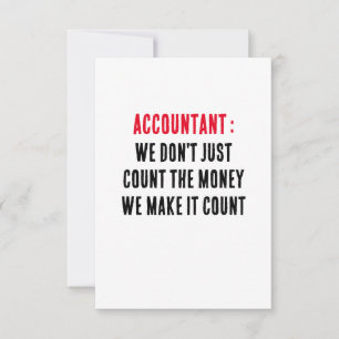 Accountant We tellen niet alleen het geld, we make Bedankkaart