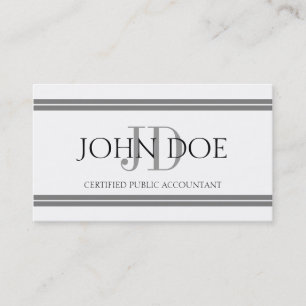 Accountant White Silver Stripes Visitekaartje