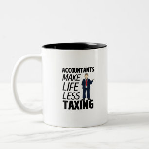 Accountants maken het leven minder belastend tweekleurige koffiemok
