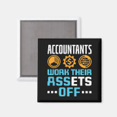 Accountants werken met hun middelen van grappige C Magneet (Voorkant / Achterkant)
