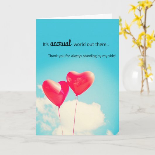 Accounting Accrual World - Funny Valentijnse Card Kaart (Gele Bloem)
