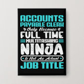 Accounts Payable Clerk Job Titel Beroep Vaardighed Button (Voorkant)