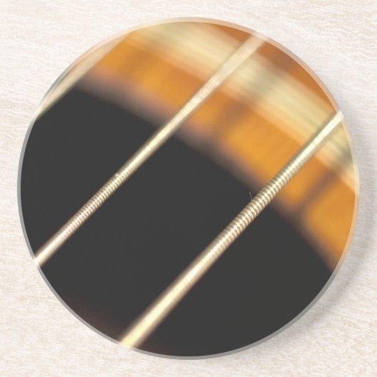 Accoustic Guitar Strings in Motion Zandsteen Onderzetter (Voorkant)