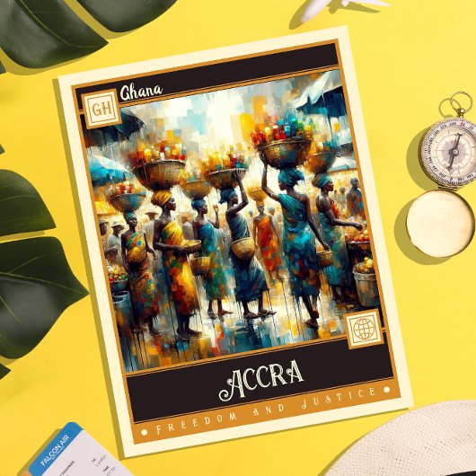 Accra, Ghana | schilderij Briefkaart