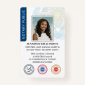 Accreditatie Notaris Openbare Foto QR Code ID Blau Badge (Voorkant)