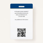 Accreditatie Notaris Openbare Foto QR Code ID Blau Badge (Achterkant)