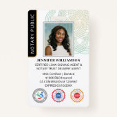 Accreditatie Notaris Openbare foto QR Code ID Zwar Badge (Voorkant)