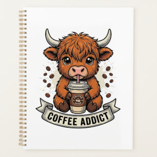 Accro au café Vache des Highlands Mignonne Gravure