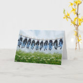 Accrochez-vous à la carte de voeux chiot (Fleur jaune)