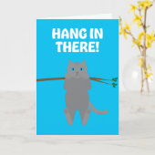 Accrochez-Vous À La Carte De Voeux De Chat (Fleur jaune)