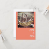 Accrochez-Vous À La Carte De Voeux Orangutan (Devant/Arrière en situation)