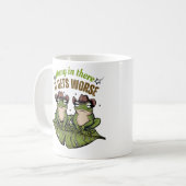 Accrochez-vous là, ça devient pire - Mug de grenou (Devant gauche)