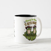 Accrochez-vous là, ça devient pire - Mug de grenou (Devant droit)