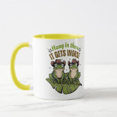 Accrochez-vous là, ça devient pire - Mug de grenou (Gauche)