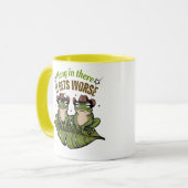 Accrochez-vous là, ça devient pire - Mug de grenou (Devant gauche)