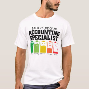 Accuduur van een accountspecialist t-shirt
