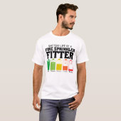 Accuduur van een brandsproeier-fitter t-shirt (Voorkant volledig)