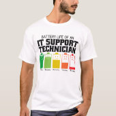 Accuduur van een IT-supporttechnicus T-shirt (Voorkant)