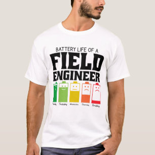 Accuduur van een veldwerktuigkundige t-shirt