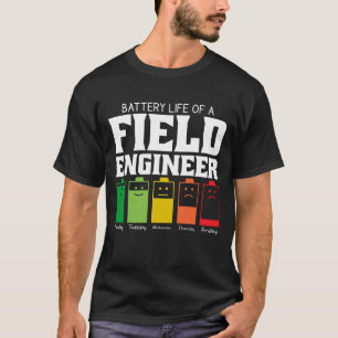 Accuduur van een veldwerktuigkundige t-shirt