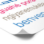 Accueil 80 Langues Poster - 5 tailles/Blanc (Coin)