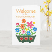 Accueil à la carte de voisinage (Fleur jaune)