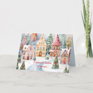 ACCUEIL À LA MAISON BONS SOUHAITS CARTE DE NOËL