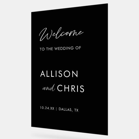 Accueil Acrylique Au Mariage Noir (Angle)