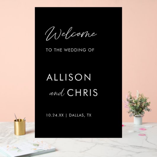 Accueil Acrylique Au Mariage Noir (Mariage)