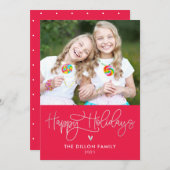 Accueil amusant COULEUR MODIFIABLE Carte photo de (Devant / Derrière)