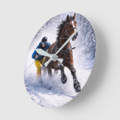 Accueil Art Mural | Horloges | Cheval d'hiver (Angle)