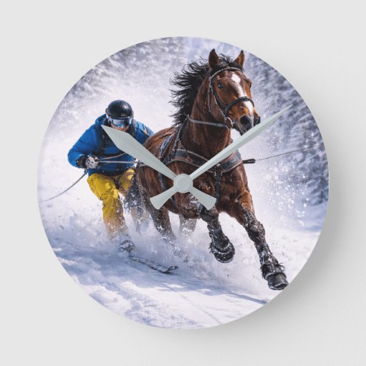 Accueil Art Mural | Horloges | Cheval d'hiver (Recto)