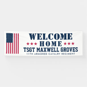Accueil Bannière militaire avec drapeau des USA