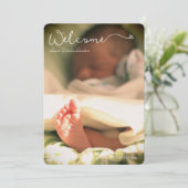 Accueil bébé mignon photo personnalisée faire-part (Debout devant)