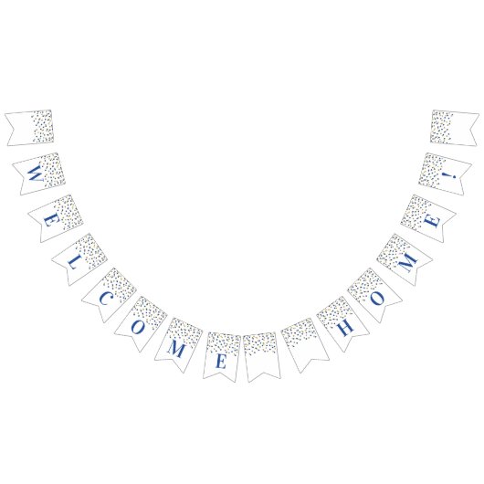 Accueil Bienvenue Bannière Bleu Gold Confetti (Tout)