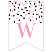 Accueil Bienvenue Bannière rose Noir Confetti (Deuxième drapeau)