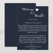 Accueil bleu marine moderne et merci mariage (Devant / Derrière)