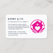 Accueil Carte de visite d'aide - Professionnels et (Devant)