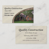 Accueil Carte de visite de rappel ou de constructi (Devant / Derrière)