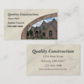 Accueil Carte de visite de rappel ou de constructi (Devant / Derrière)