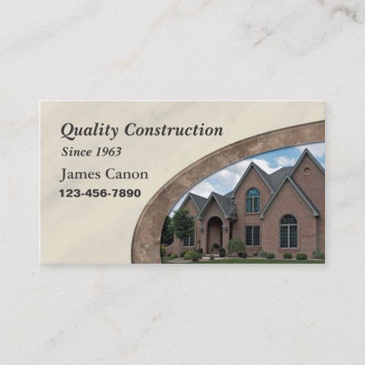 Accueil Carte de visite de rappel ou de constructi (Devant)