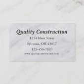 Accueil Carte de visite de rappel ou de constructi (Dos)